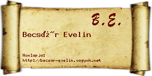 Becsár Evelin névjegykártya